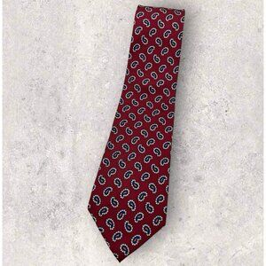 LAUREN RALPH LAUREN Silk Tie Red Paisley W:3.4" EUC